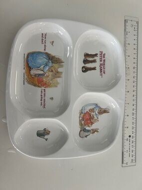 Peter Rabbit White Divided Kids Plate - 4 Compartments